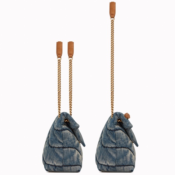 SOLD Saint Laurent Medium Denim Puffer - Picture 4 of 12